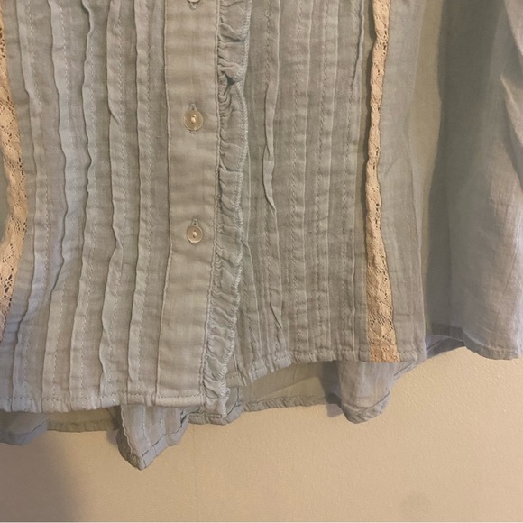 Sundance Cecelia Lace Ruffle Button Down Top - Picture 6 of 9